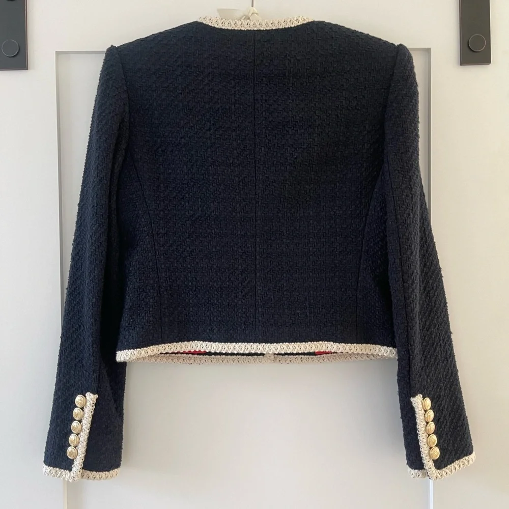Veronica Beard Mabel Tweed Jacket Navy , Size 2 - Picture 7 of 15